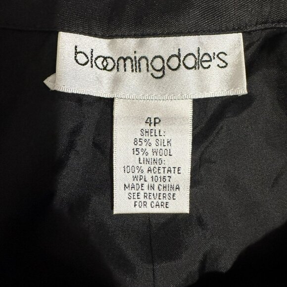 Bloomingdales Womens Black Silk & Wool Lined Pants Sz 4 Straight Leg Classy NWT - Picture 5 of 5